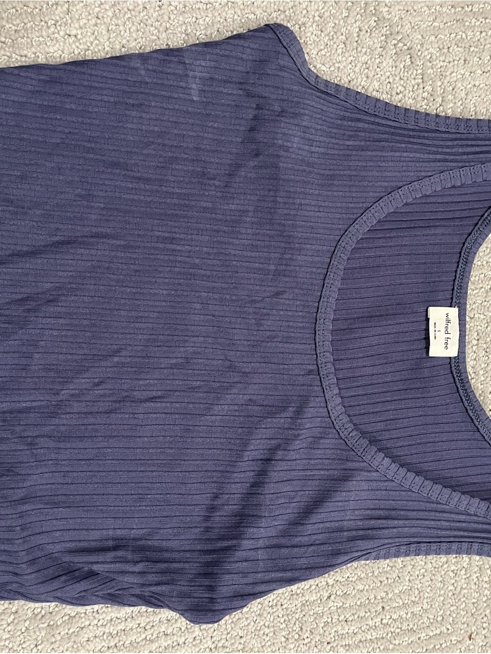 Wilfred Sleeveless Ribbed Tank Top in Purple